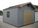 Vinyl 12'x16' Peak Front Shed w/ Workbench / Shelves 